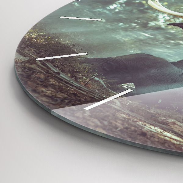 Horloge ronde Un garçon lit un livre