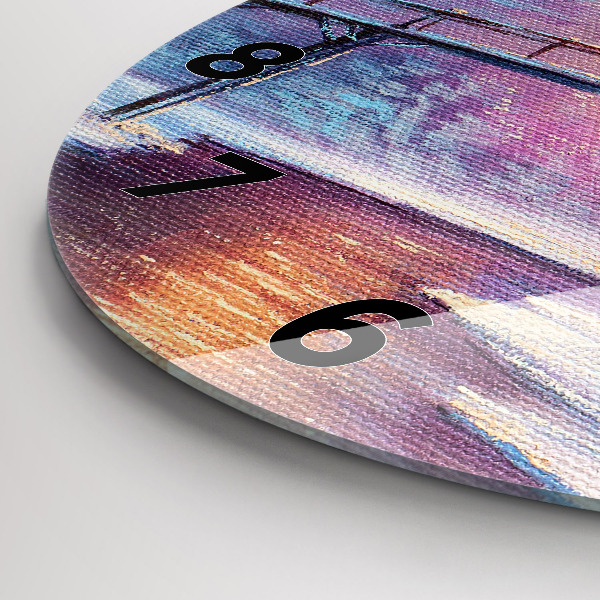 Horloge ronde Sapin de Noël et pont