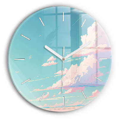 Horloge ronde Couleur pastel du ciel
