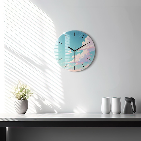 Horloge ronde Couleur pastel du ciel