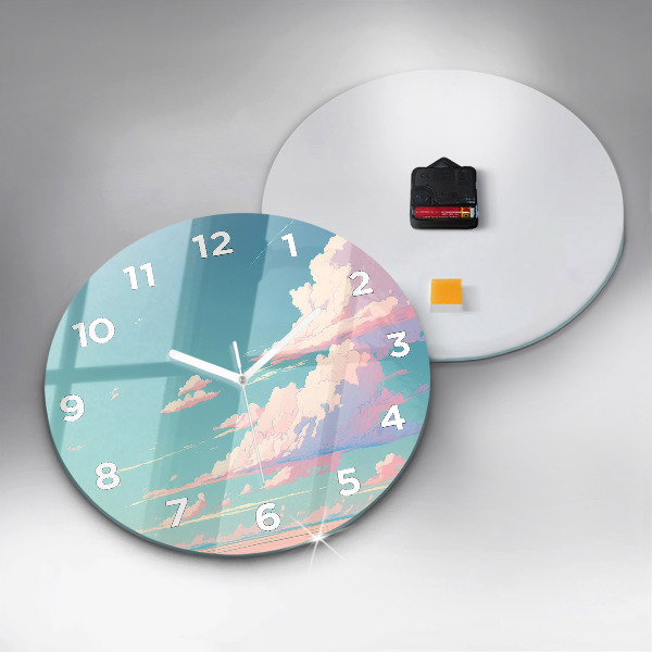 Horloge ronde Couleur pastel du ciel