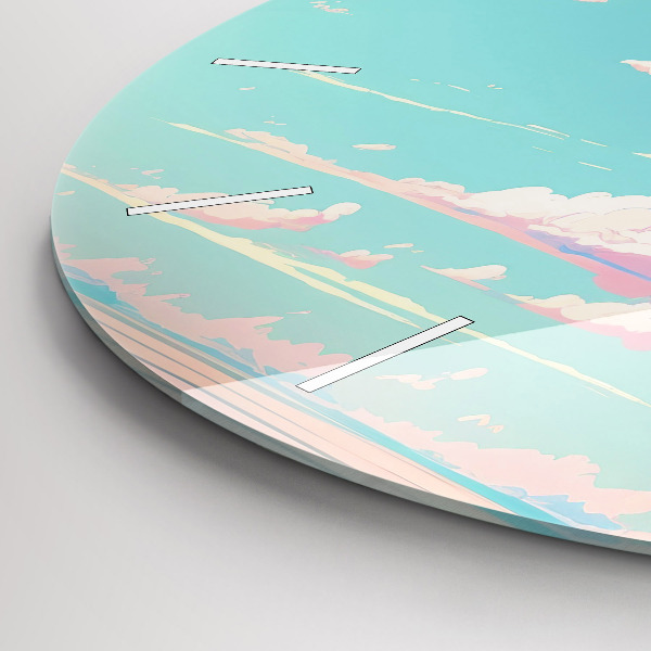 Horloge ronde Couleur pastel du ciel