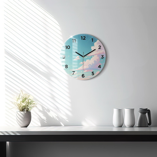 Horloge ronde Couleur pastel du ciel