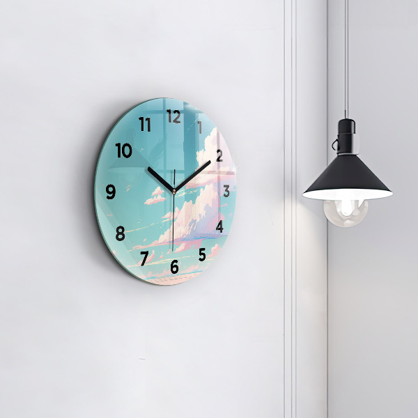 Horloge ronde Couleur pastel du ciel