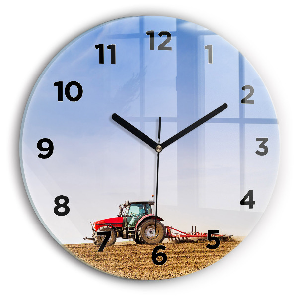 Horloge ronde Un agriculteur sur un tracteur