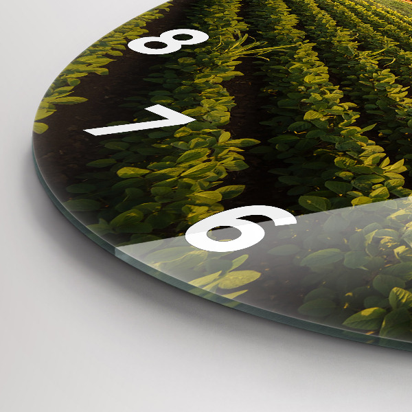 Horloge ronde Tracteur dans un champ agricole