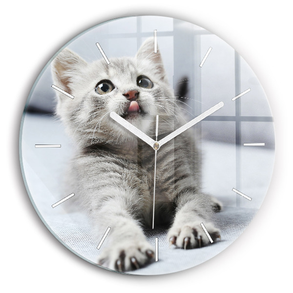 Horloge ronde Chat sur le canapé