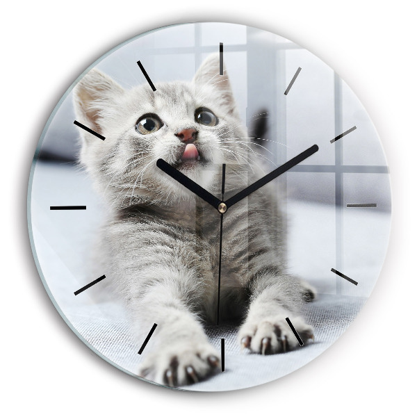 Horloge ronde Chat sur le canapé