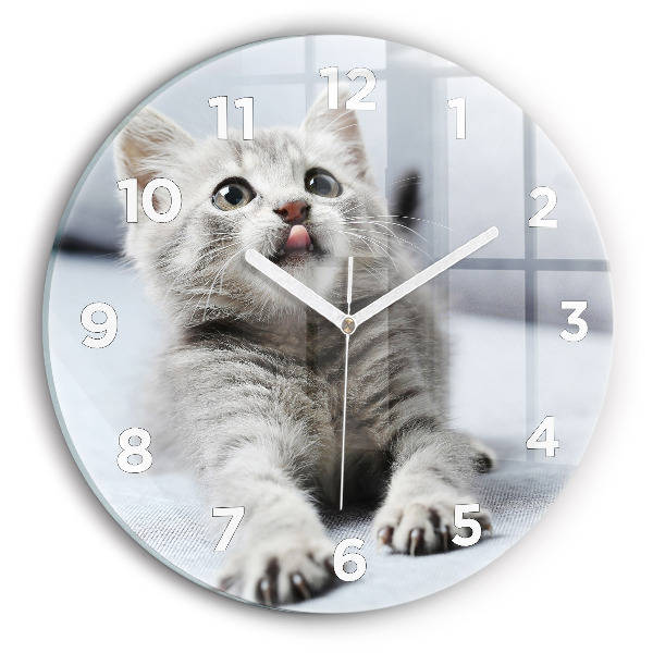 Horloge ronde Chat sur le canapé