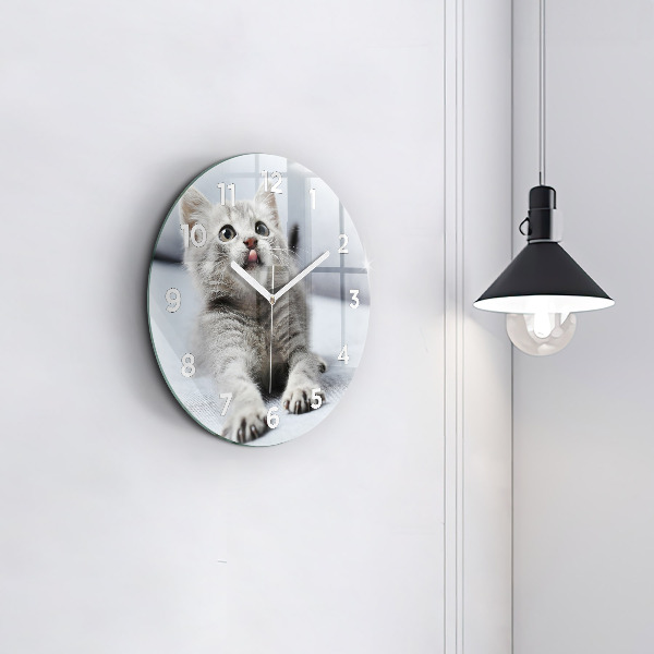 Horloge ronde Chat sur le canapé