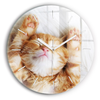 Horloge ronde Petit chaton endormi
