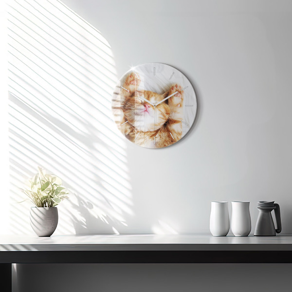 Horloge ronde Petit chaton endormi