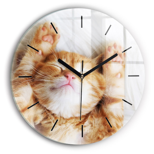 Horloge ronde Petit chaton endormi