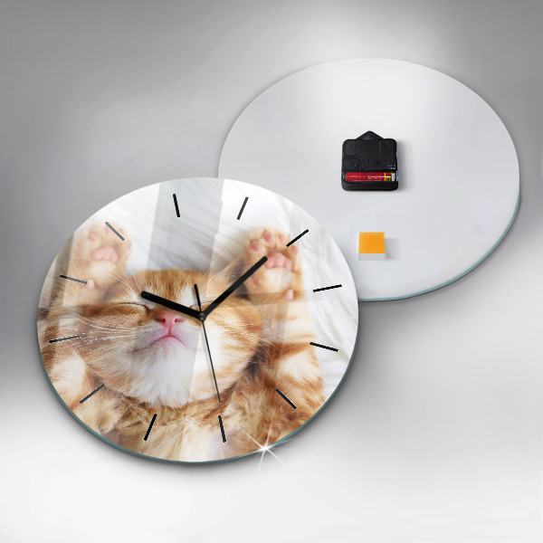 Horloge ronde Petit chaton endormi