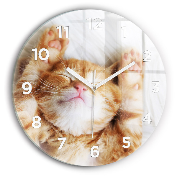 Horloge ronde Petit chaton endormi