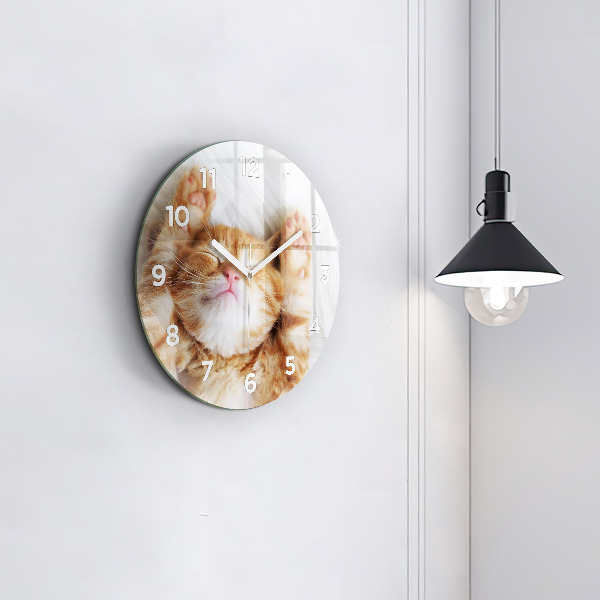 Horloge ronde Petit chaton endormi