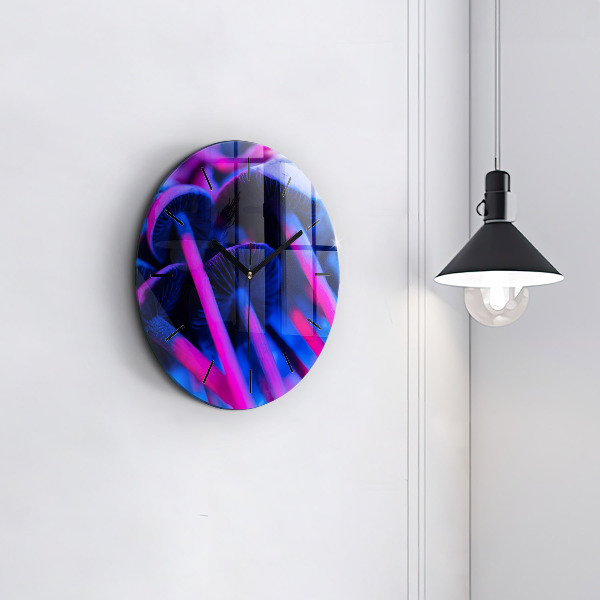 Horloge ronde Champignons magiques colorés