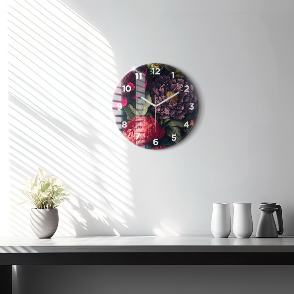 Horloge ronde Bouquet de fleurs vintage