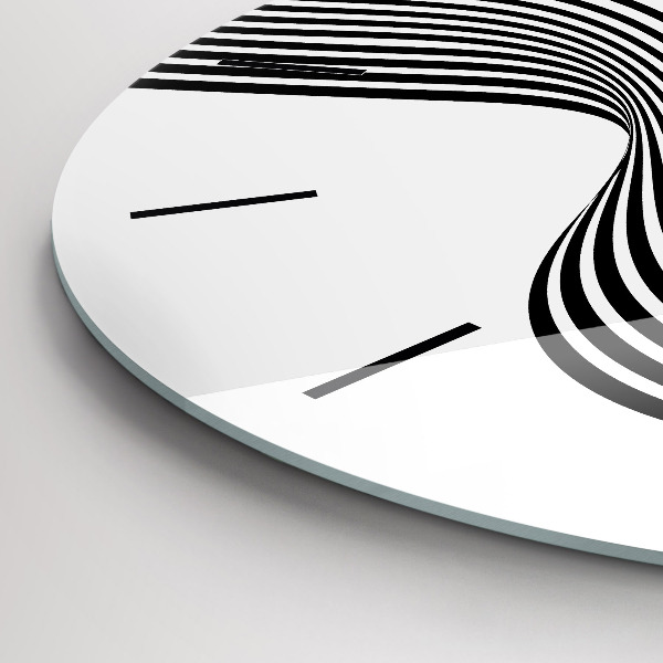 Horloge ronde Art en noir et blanc