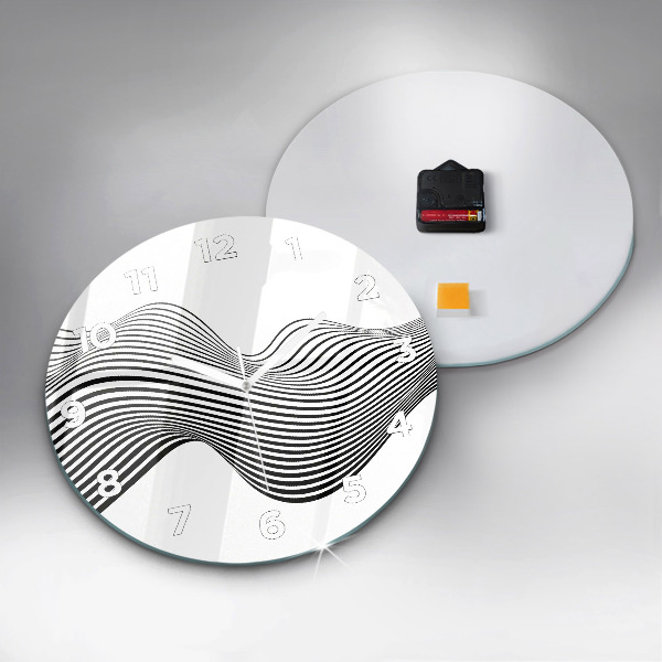 Horloge ronde Art en noir et blanc