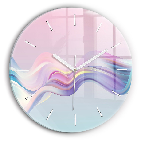Horloge ronde Abstraction de vague pastel