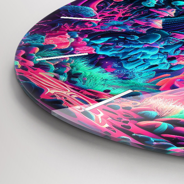 Horloge ronde Champignons néon