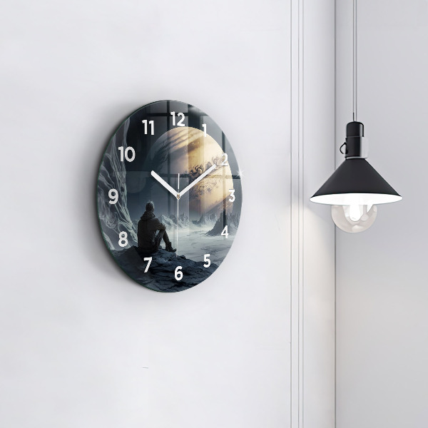 Horloge ronde 'L''homme devant la lune'
