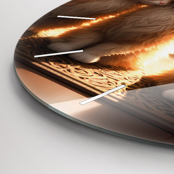 Horloge ronde Quatre chatons au soleil