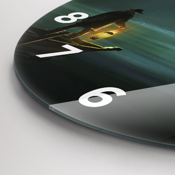 Horloge ronde 'L''homme et le monstre dans le marais'