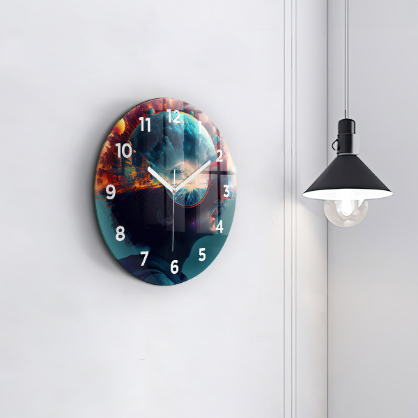 Horloge ronde Monde futuriste