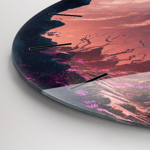 Horloge ronde Forêt et montagnes magiques