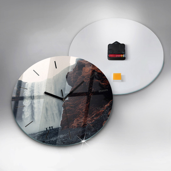Horloge ronde Paysage de cascades en Islande