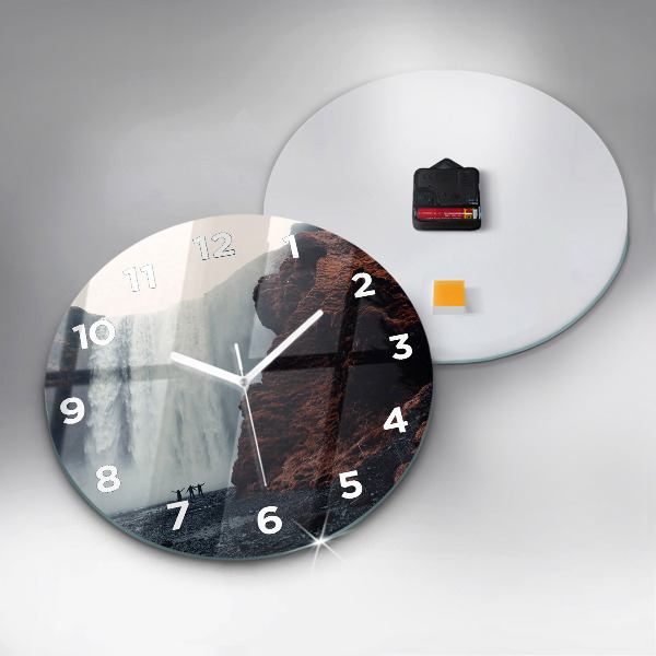 Horloge ronde Paysage de cascades en Islande