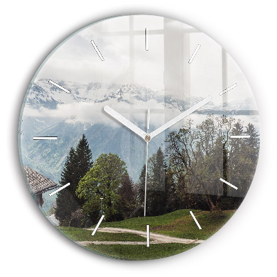 Horloge ronde Vue sur la montagne