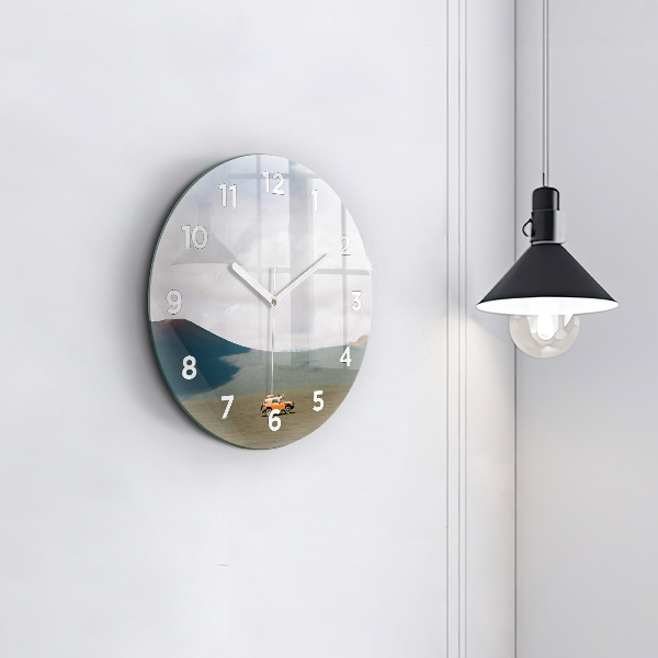 Horloge ronde Véhicule dans le désert du Kamtchatka