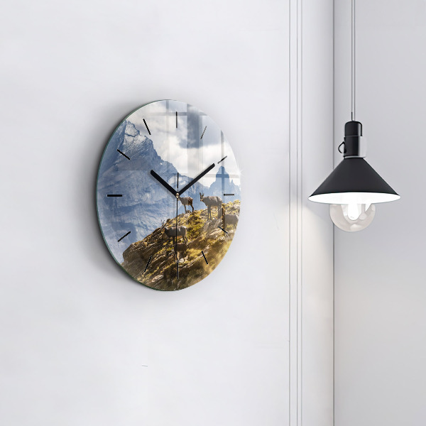 Horloge ronde 'Chèvre dans la Vallée d''Aoste'
