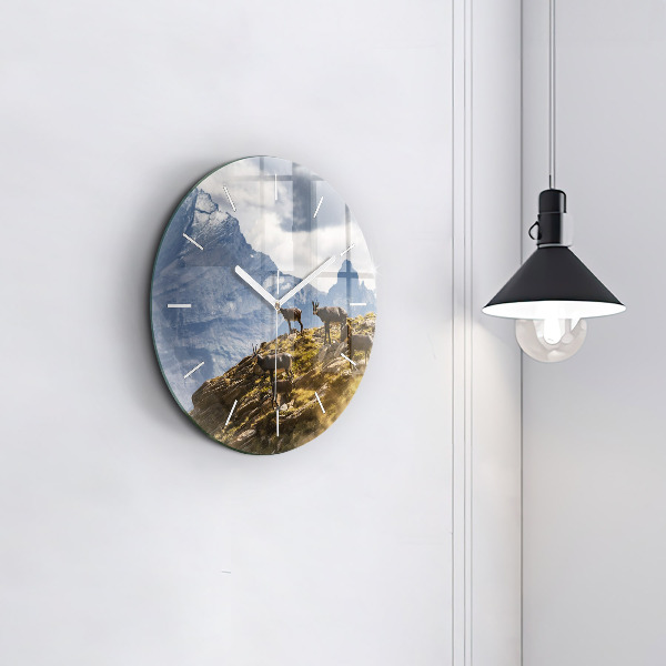 Horloge ronde 'Chèvre dans la Vallée d''Aoste'