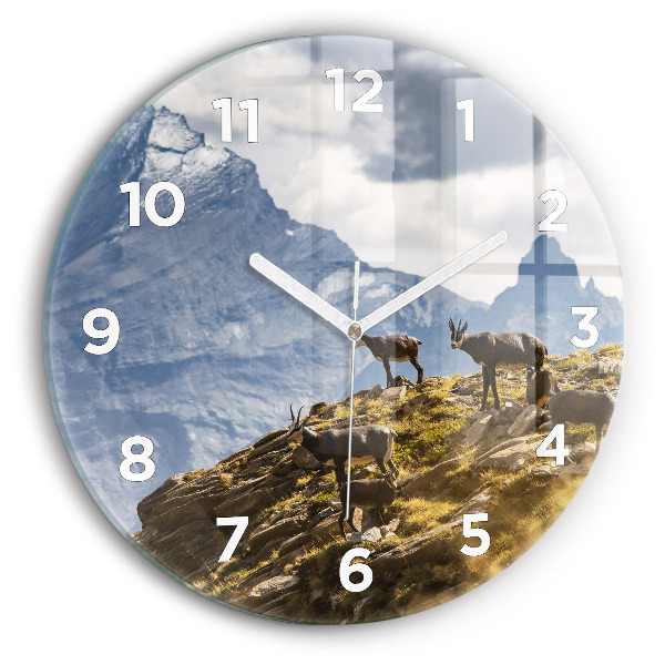 Horloge ronde 'Chèvre dans la Vallée d''Aoste'