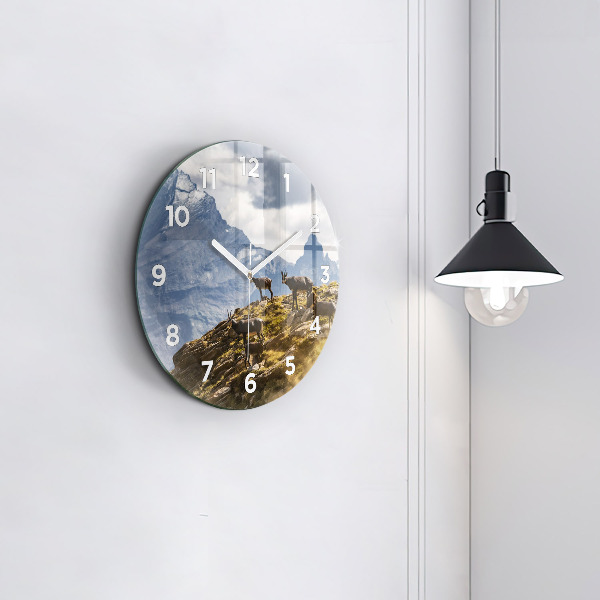 Horloge ronde 'Chèvre dans la Vallée d''Aoste'