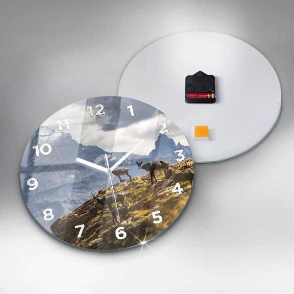 Horloge ronde 'Chèvre dans la Vallée d''Aoste'