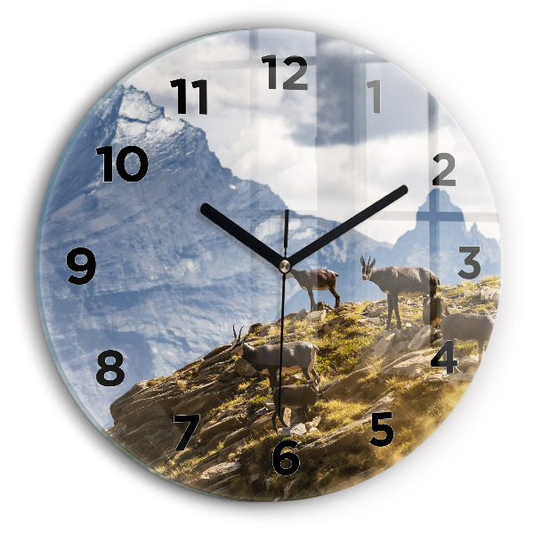 Horloge ronde 'Chèvre dans la Vallée d''Aoste'