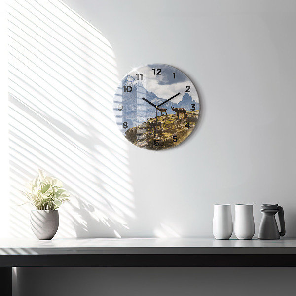 Horloge ronde 'Chèvre dans la Vallée d''Aoste'