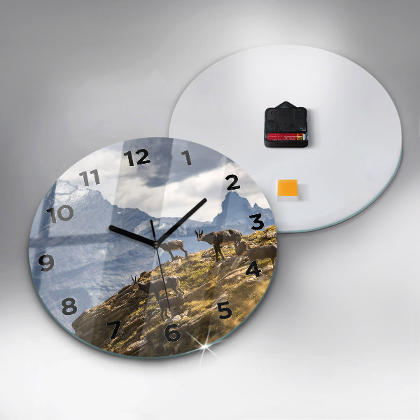 Horloge ronde 'Chèvre dans la Vallée d''Aoste'