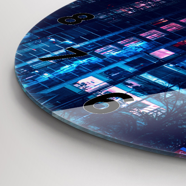 Horloge ronde Varsovie la nuit