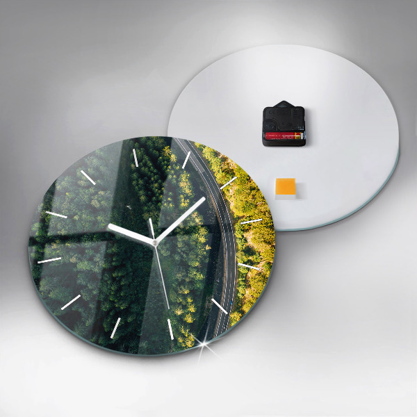 Horloge ronde 'La forêt vue à vol d''oiseau'