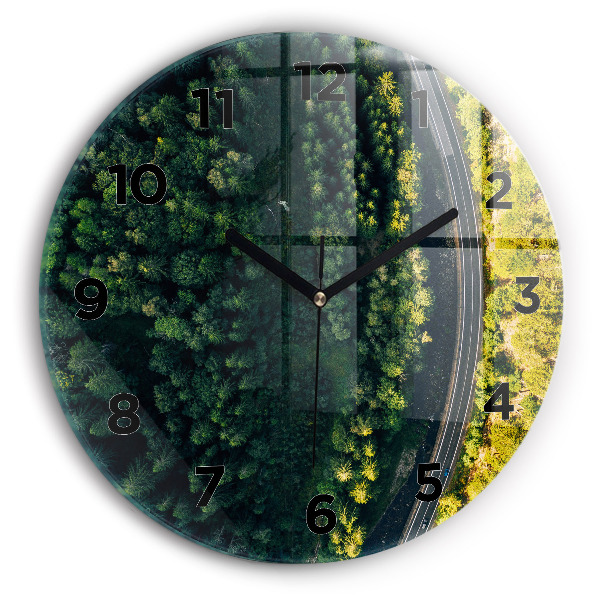 Horloge ronde 'La forêt vue à vol d''oiseau'