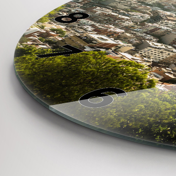 Horloge ronde Vue de Barcelone sur Montjuic