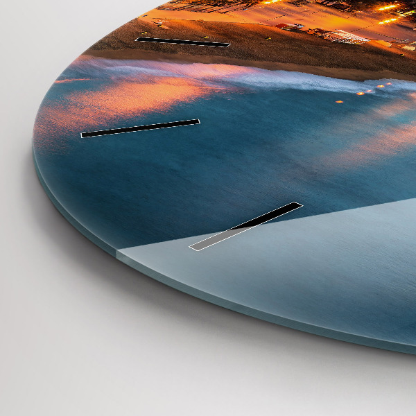 Pendule murale ronde Plage de Barcelone