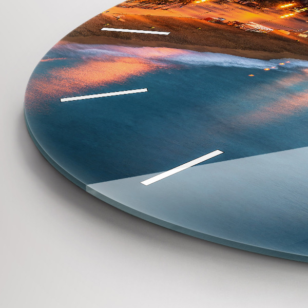 Pendule murale ronde Plage de Barcelone