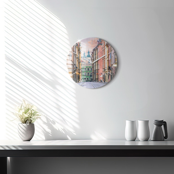 Pendule murale ronde Vieille ville de Varsovie